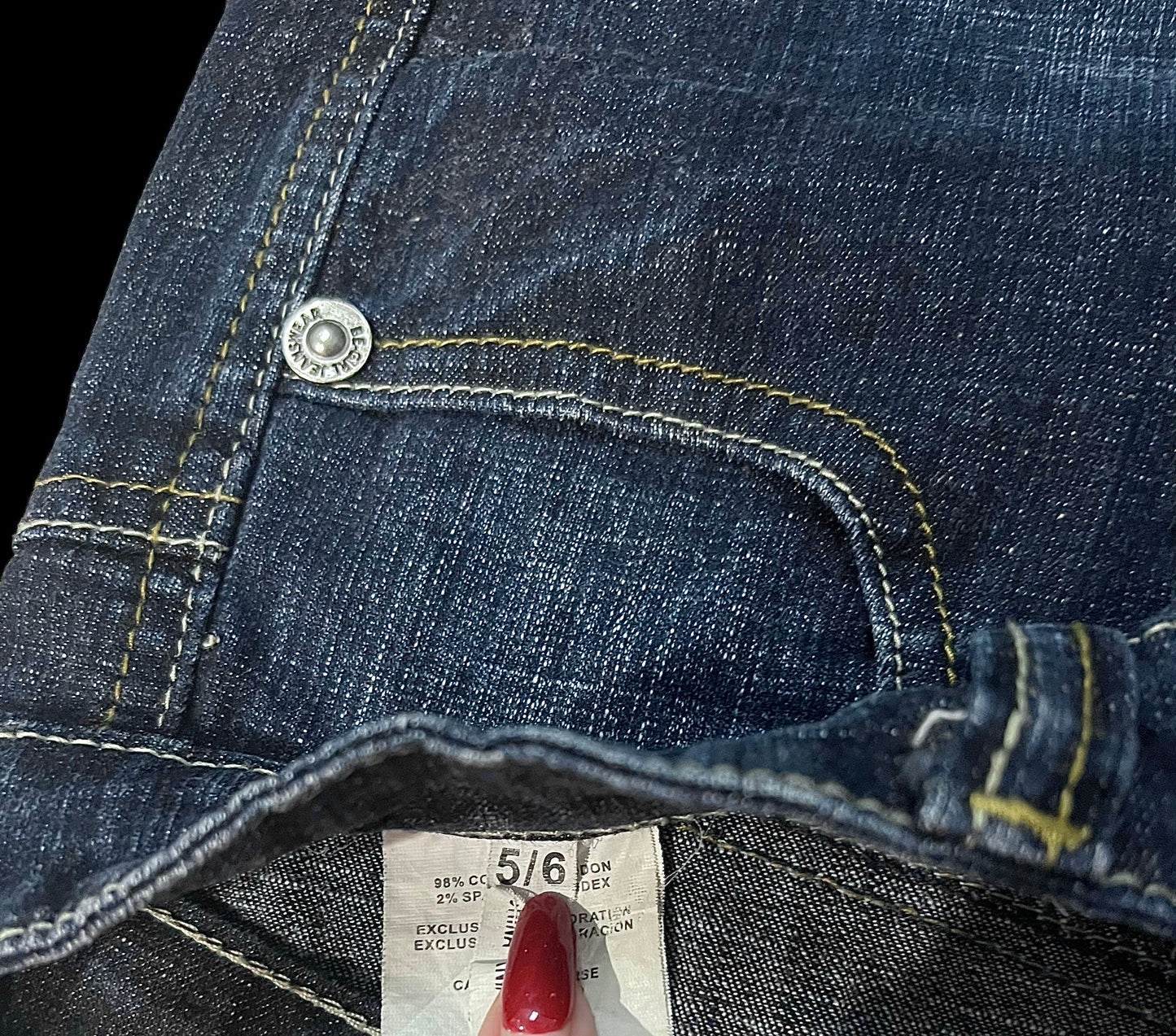 Low rise embellished jeans