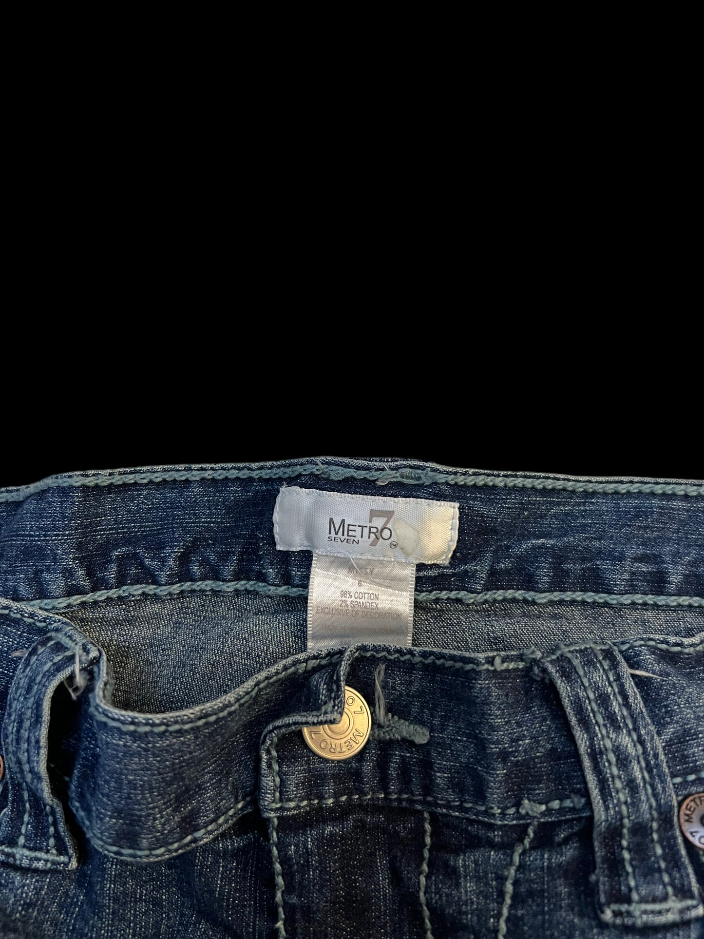 Blue embellished jeans