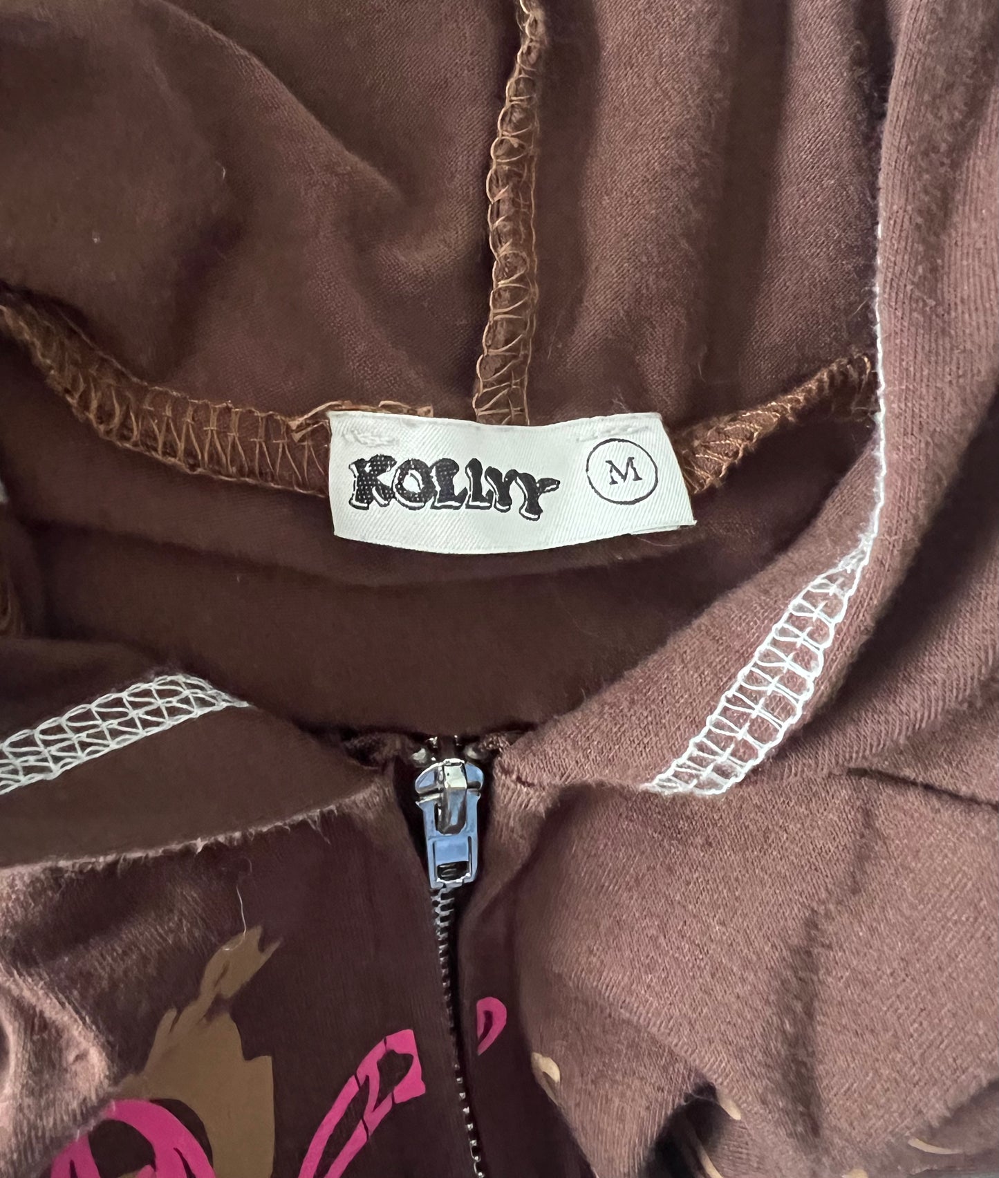 Brown y2k zip up