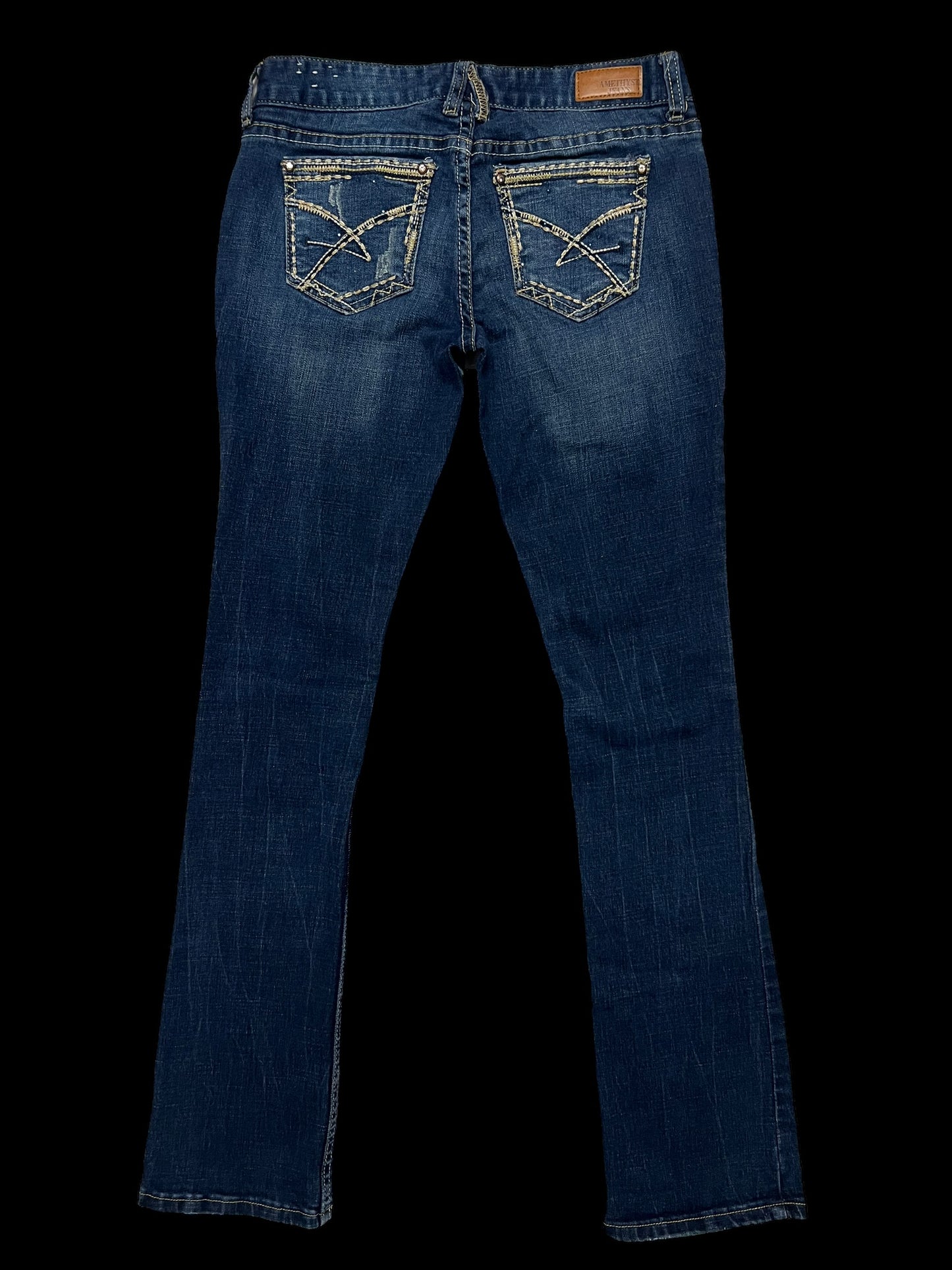 Embellished low rise jeans