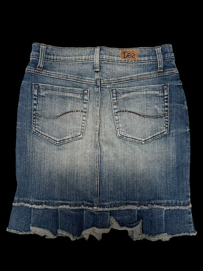 Embellished denim skirt
