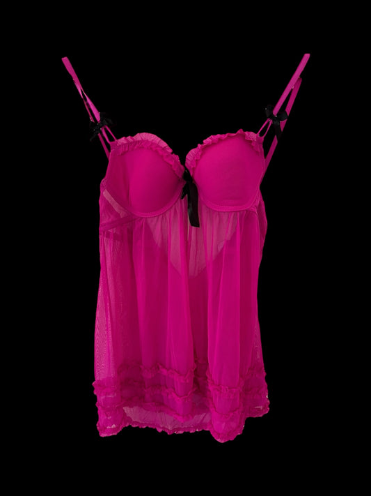 Hot pink babydoll lingerie top