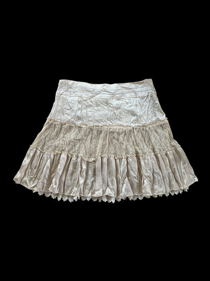Cream ruffled skirt