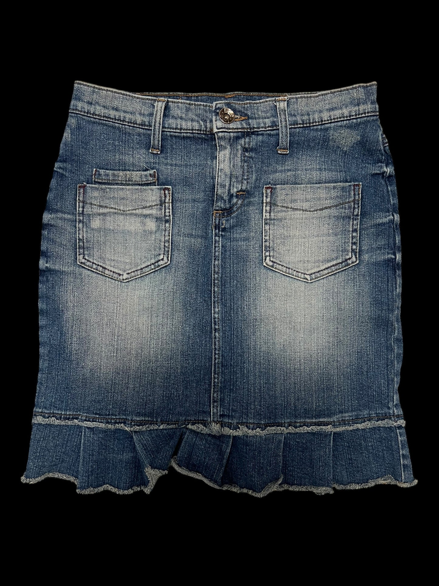 Embellished denim skirt
