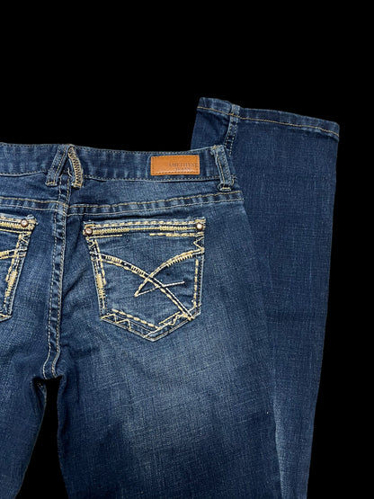 Embellished low rise jeans