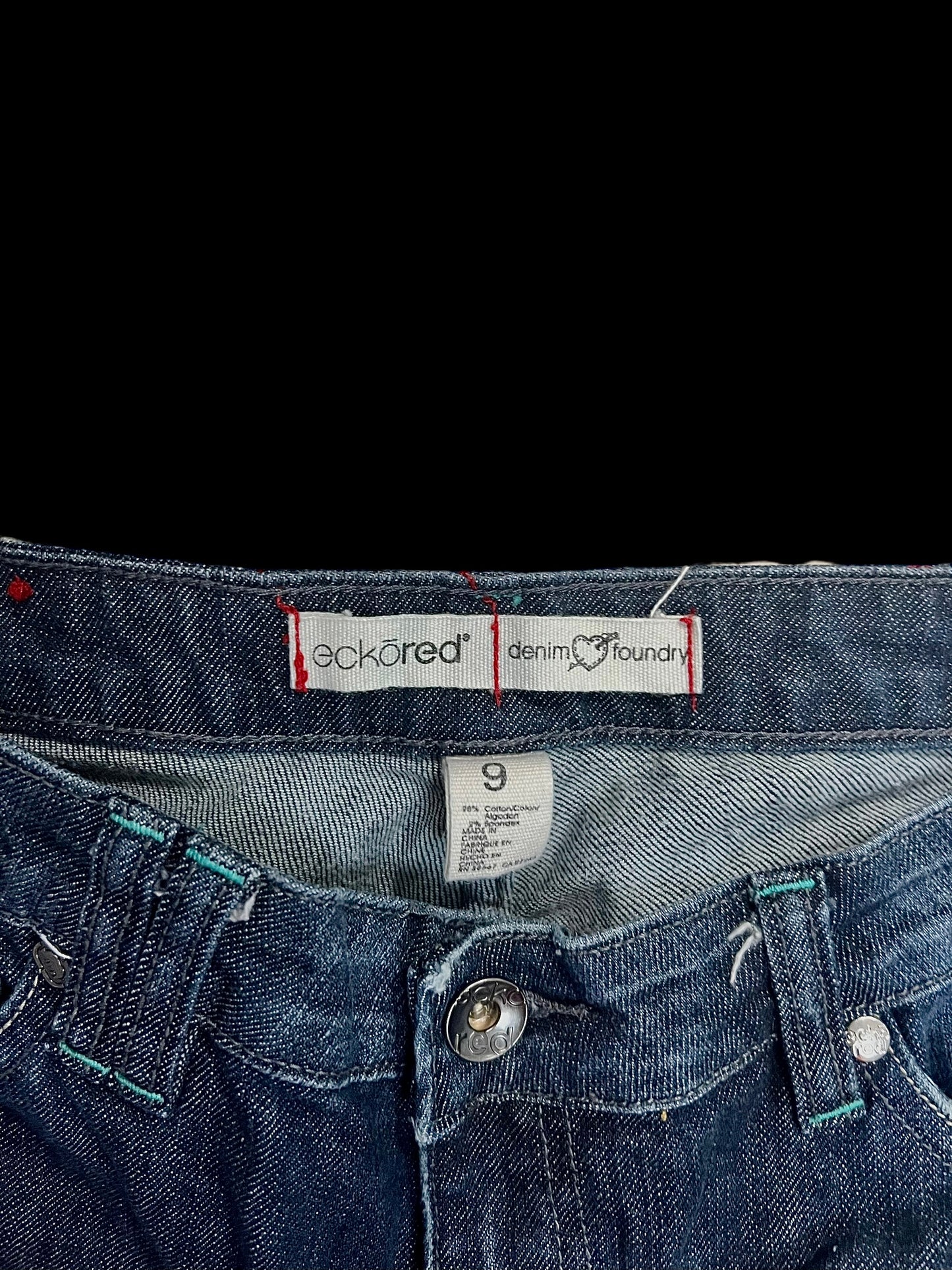 Ecko red embellished jeans