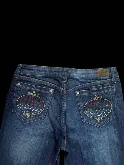 Ecko red embellished jeans