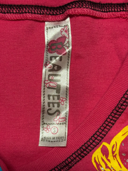 Y2k hot pink embellished top