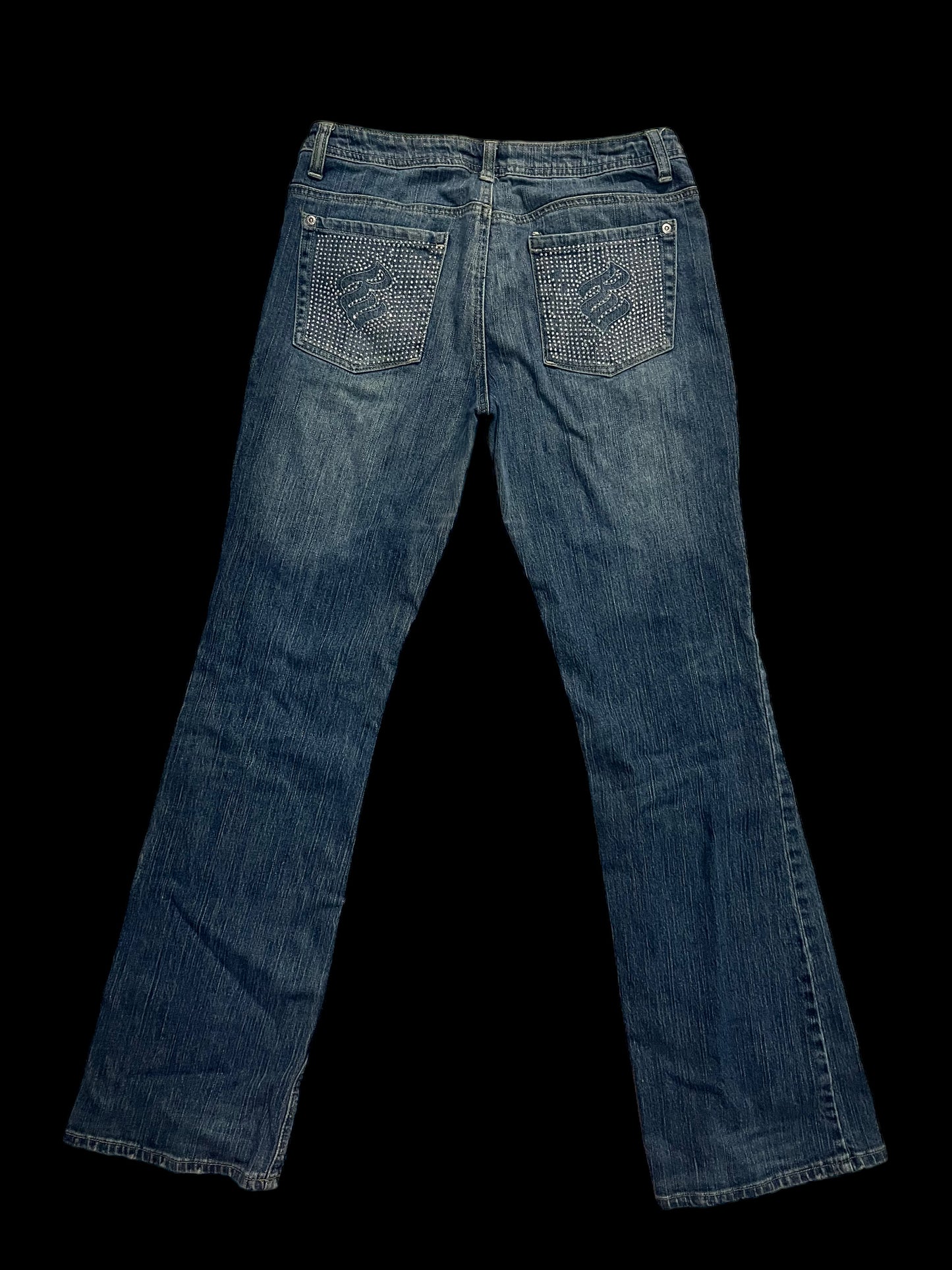 Embellished low rise jeans