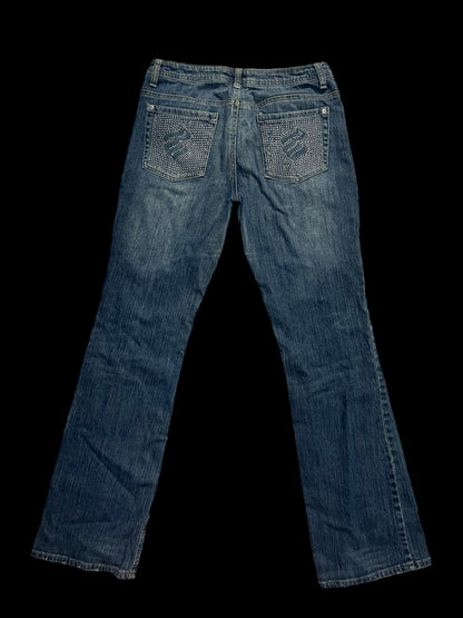 Embellished low rise jeans
