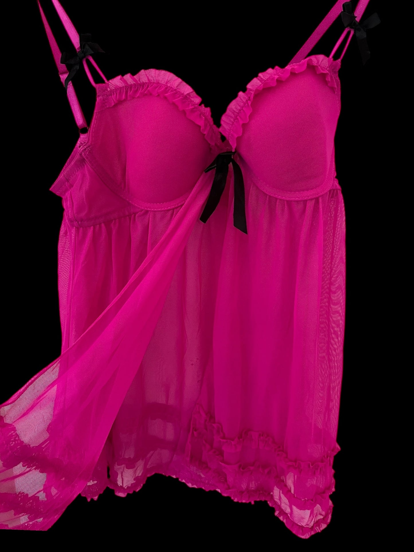 Hot pink babydoll lingerie top