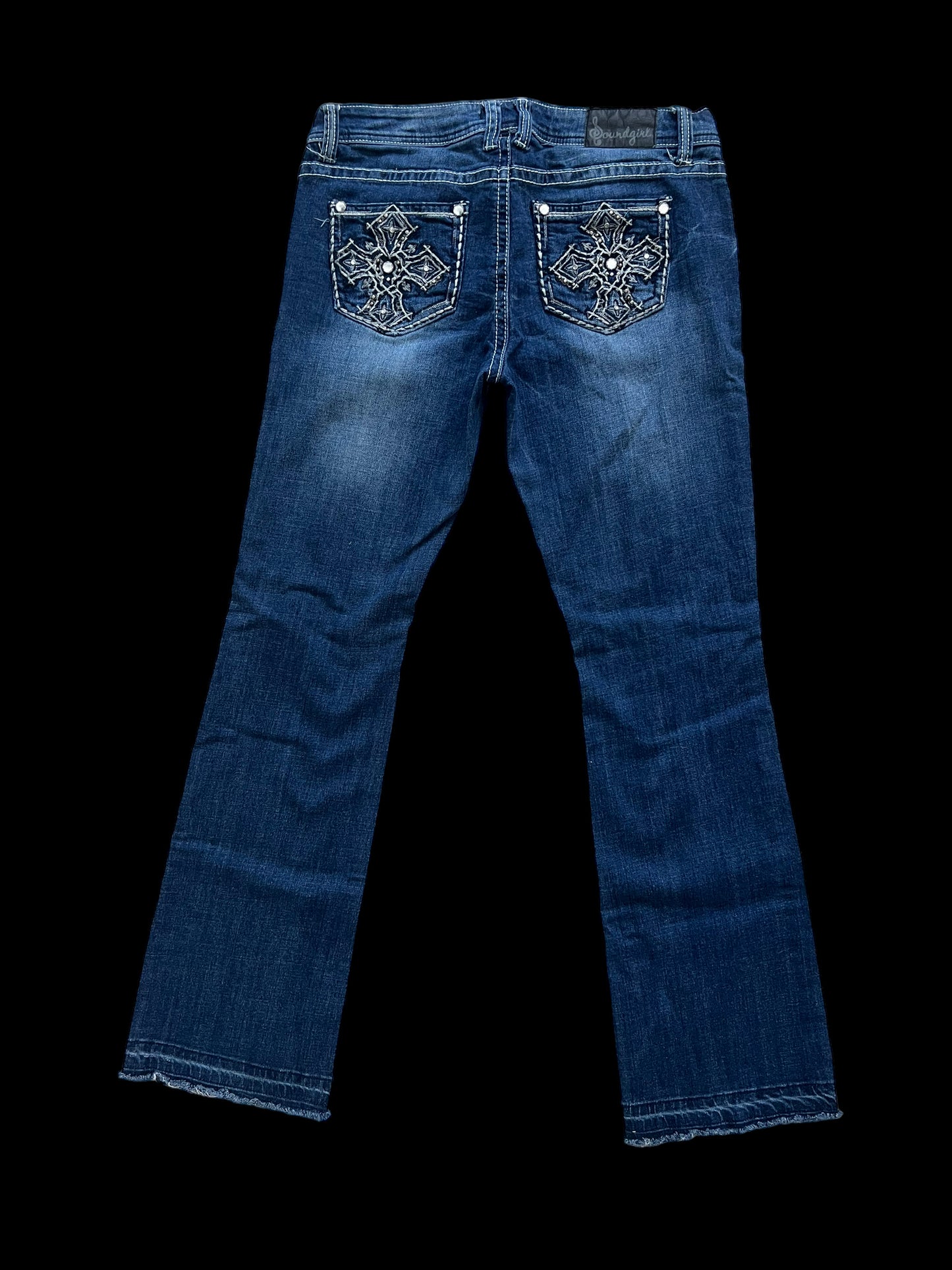 Embellished cross jeans