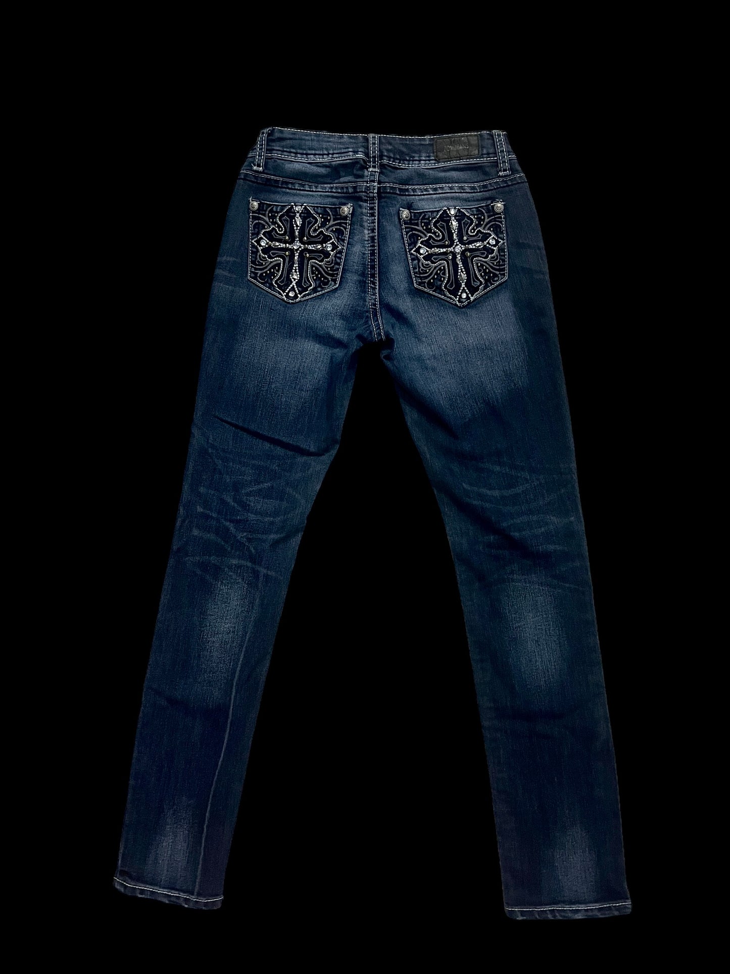 Embellished cross jeans
