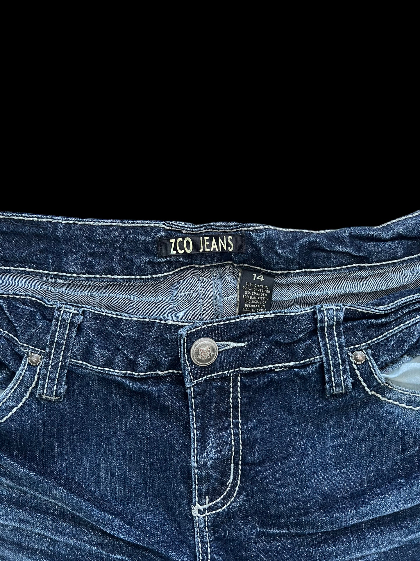 Cross embellished jeans