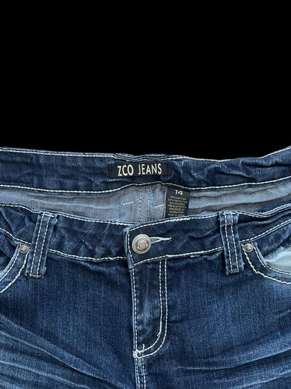 Cross embellished jeans