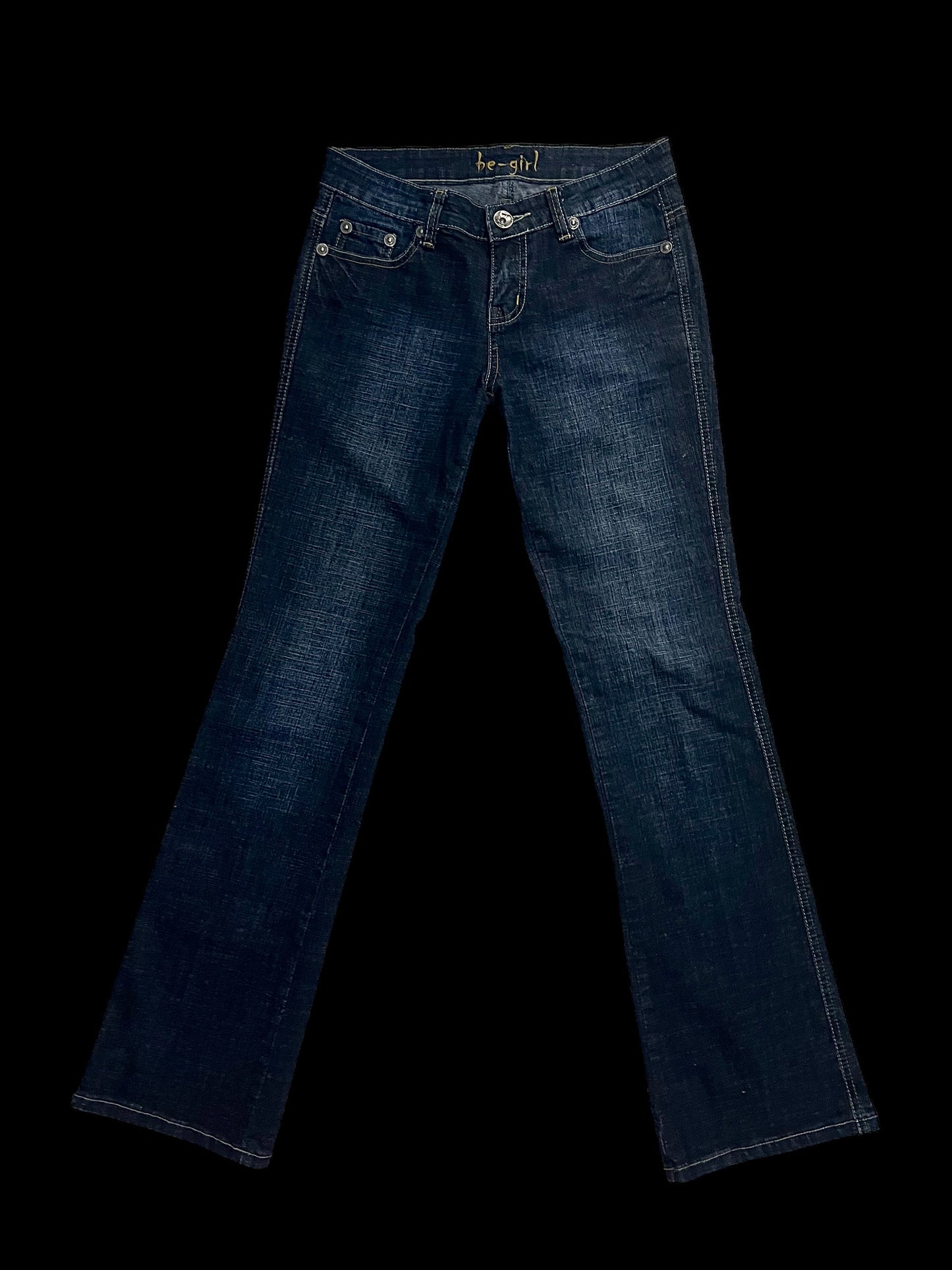Low rise embellished jeans