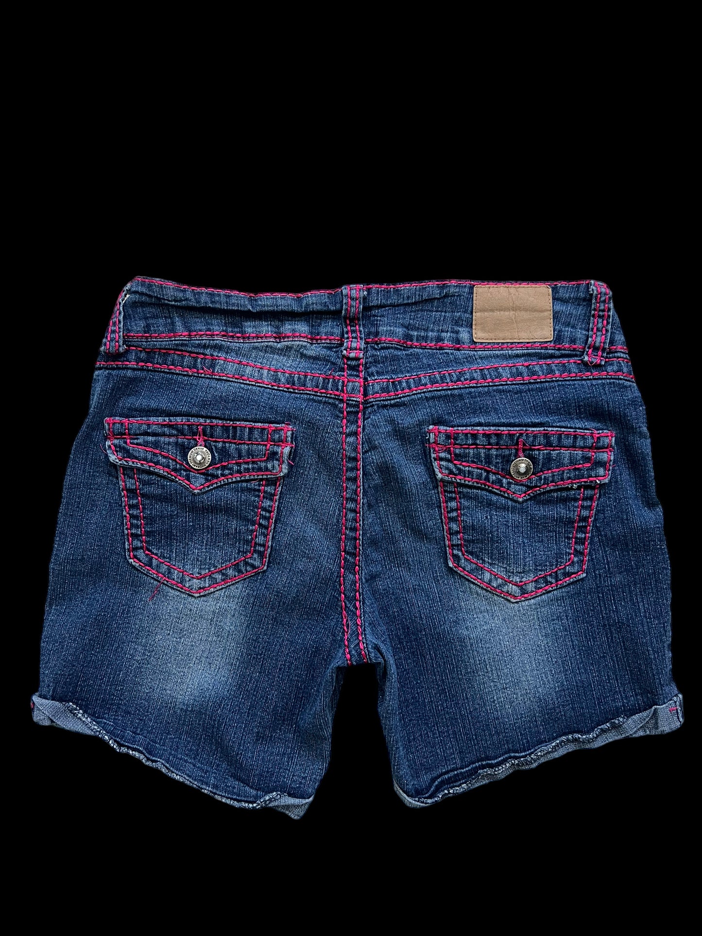Red embroidered shorts