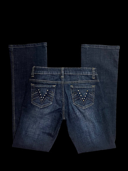 Low rise embellished jeans