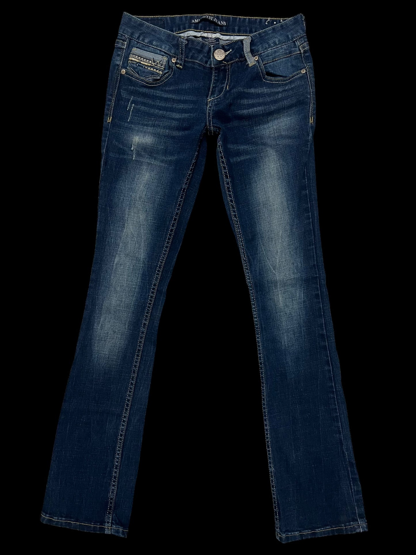 Embellished low rise jeans