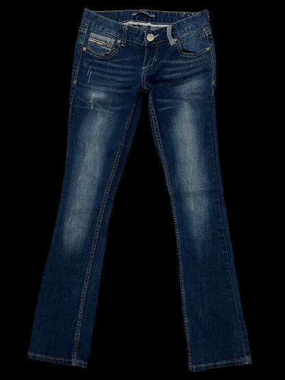 Embellished low rise jeans