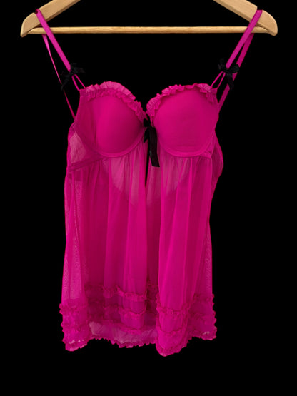 Hot pink babydoll lingerie top