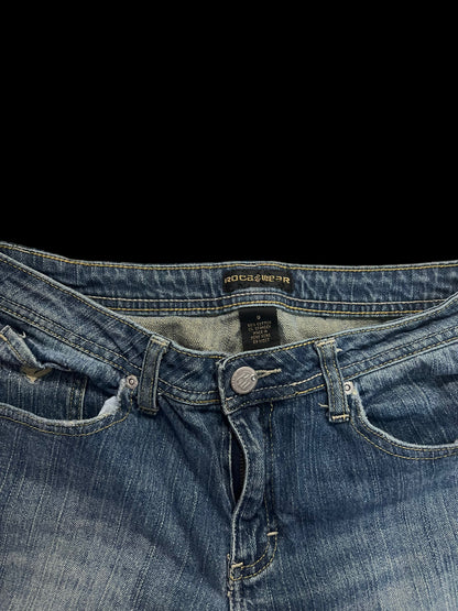 Embellished low rise jeans