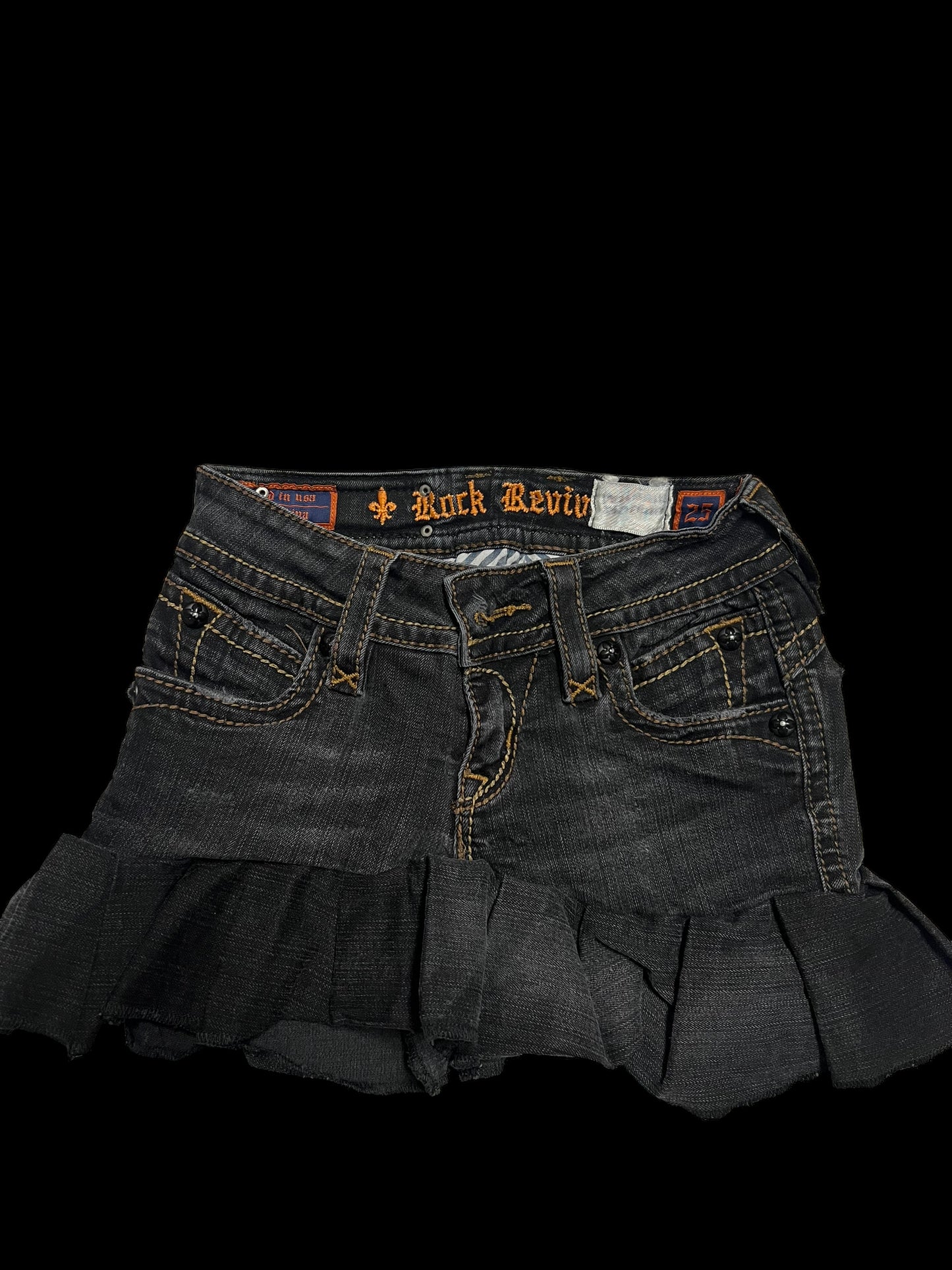 Rock revival mini skirt