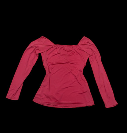Y2k pink long sleeved halter top