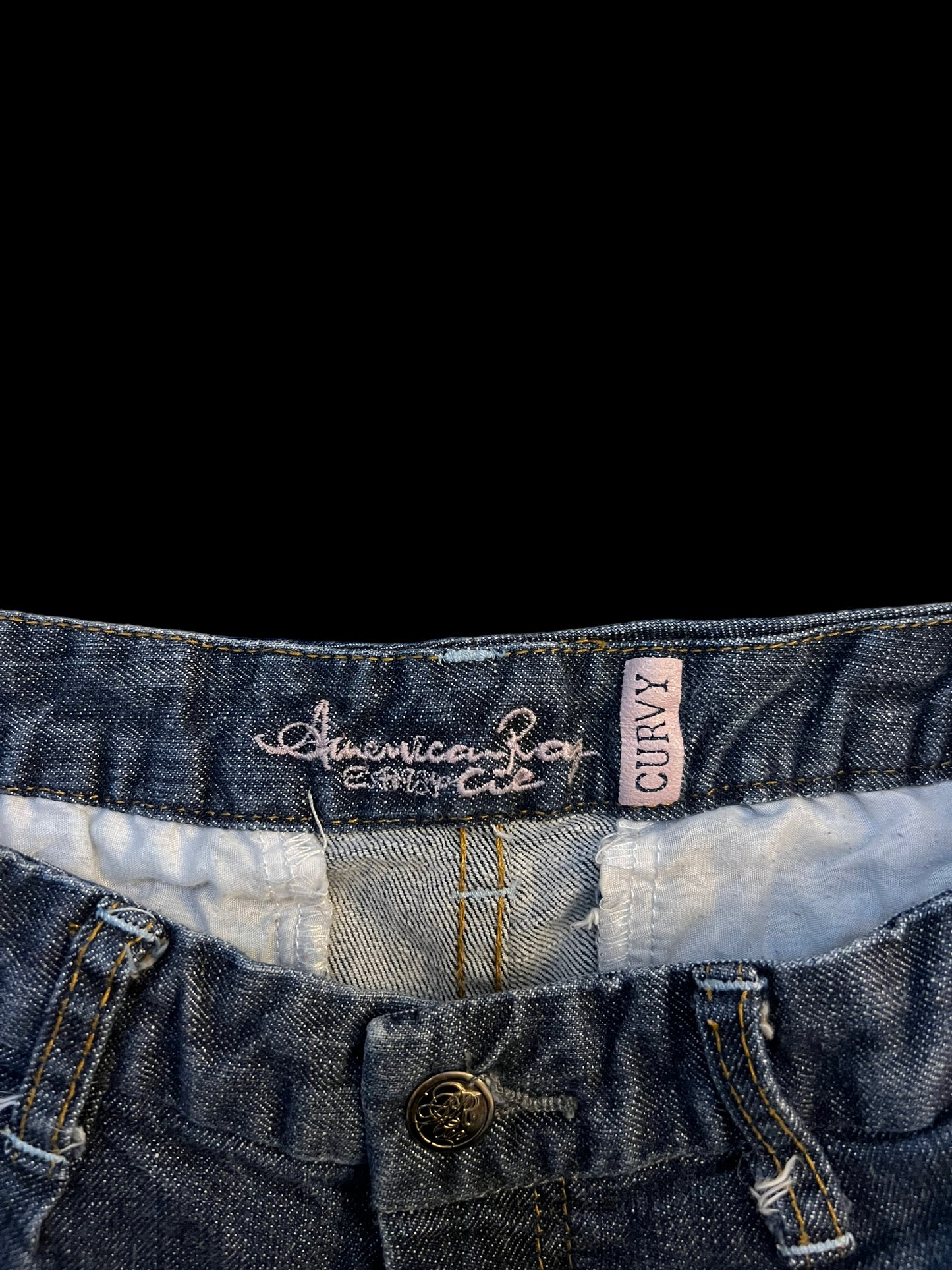 Navy jean shorts