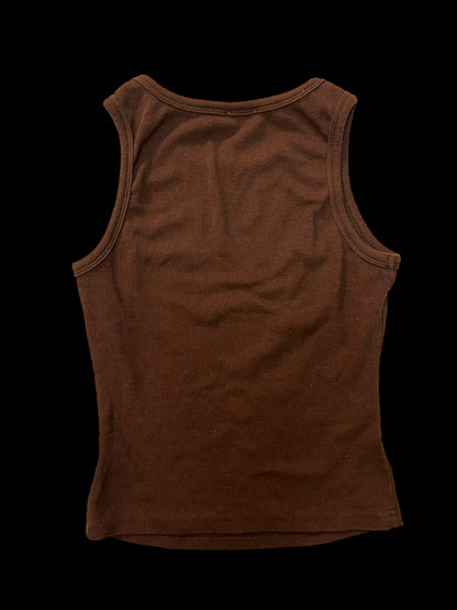 Embellished brown tank top