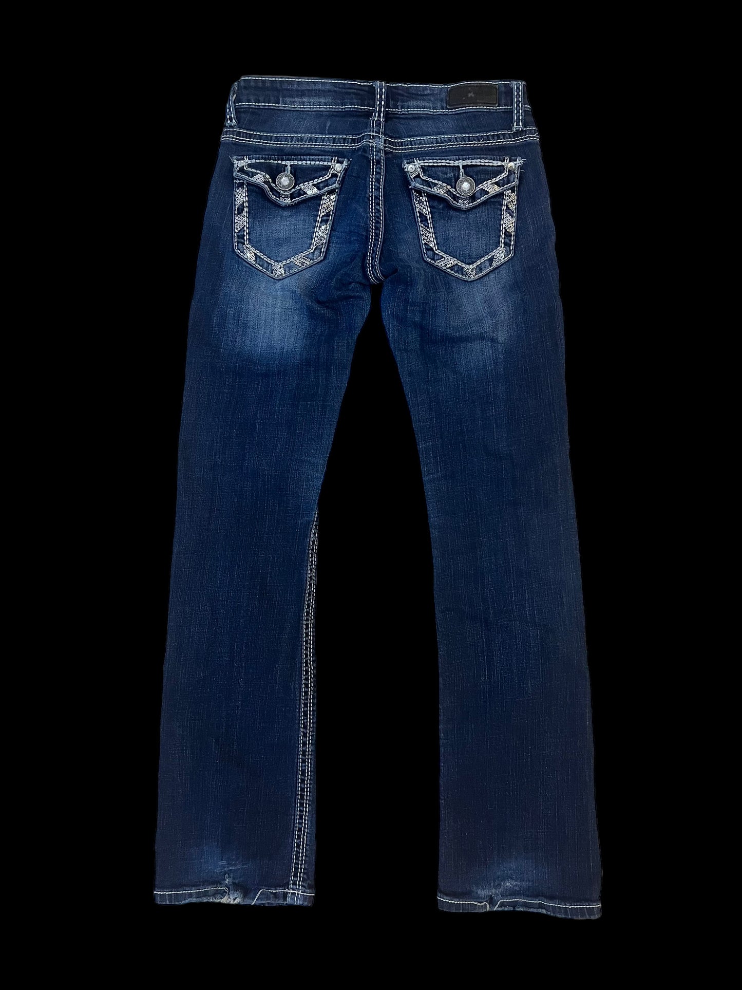 Sequin bootcut jeans