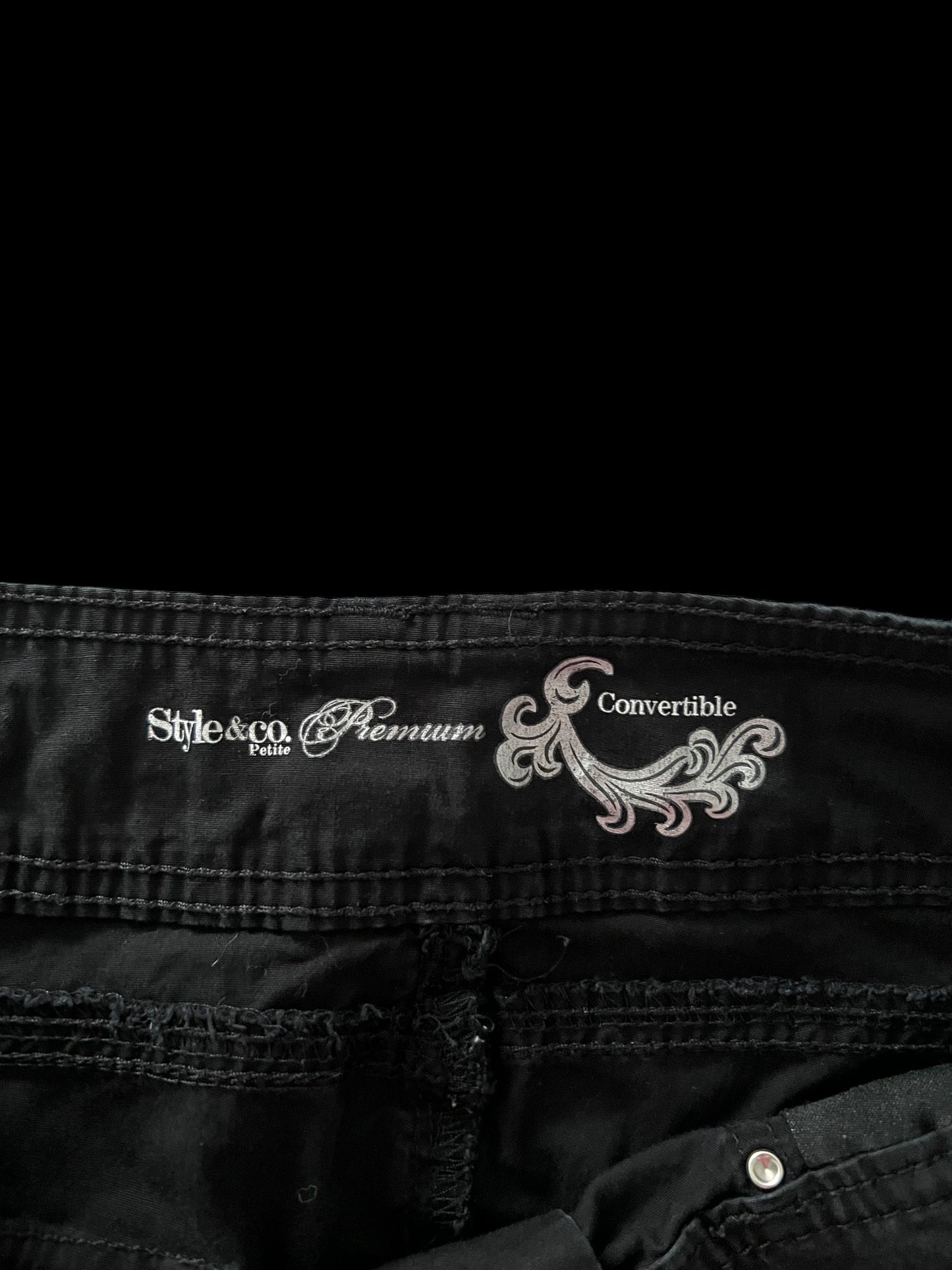 Black embellished cargo pants