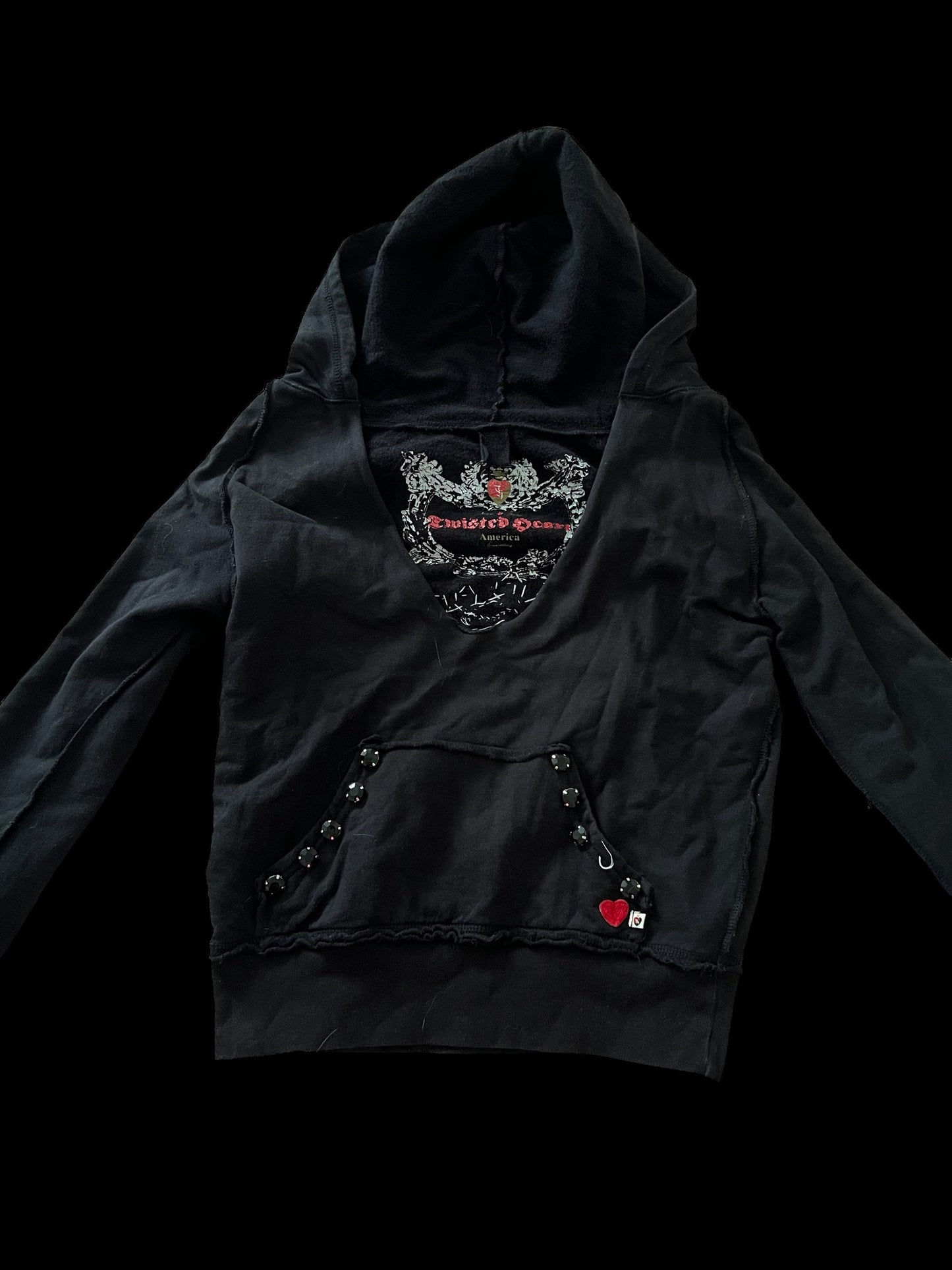 Black embellished hoodie