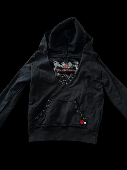 Black embellished hoodie