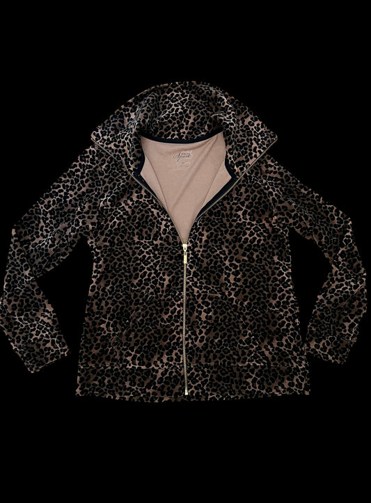 Cheetah print zip up