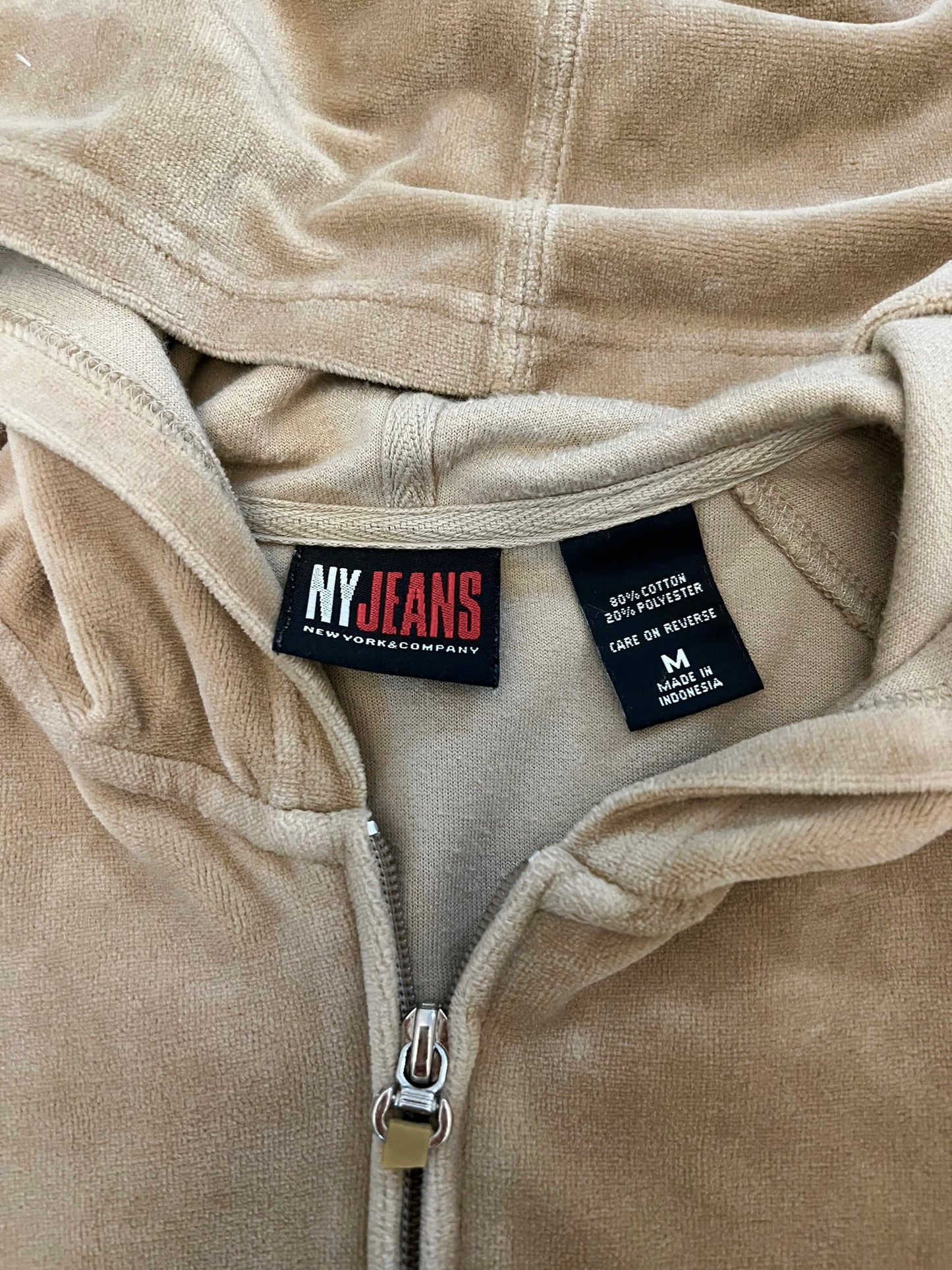 Velvet zip up hoodie