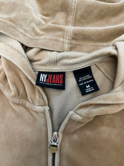 Velvet zip up hoodie