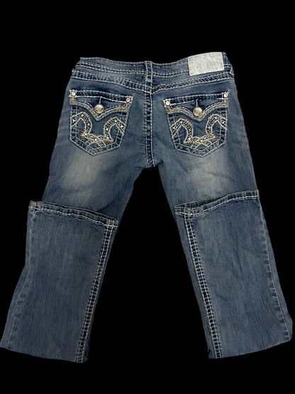 Embellished low rise jeans