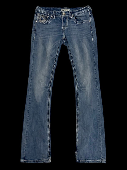 Embellished low rise jeans