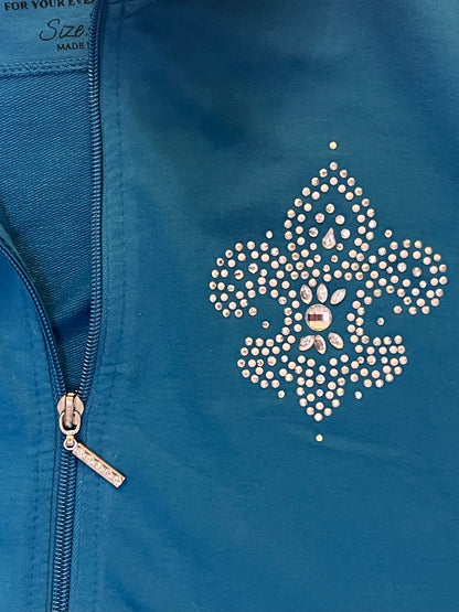 Blue embellished jacket